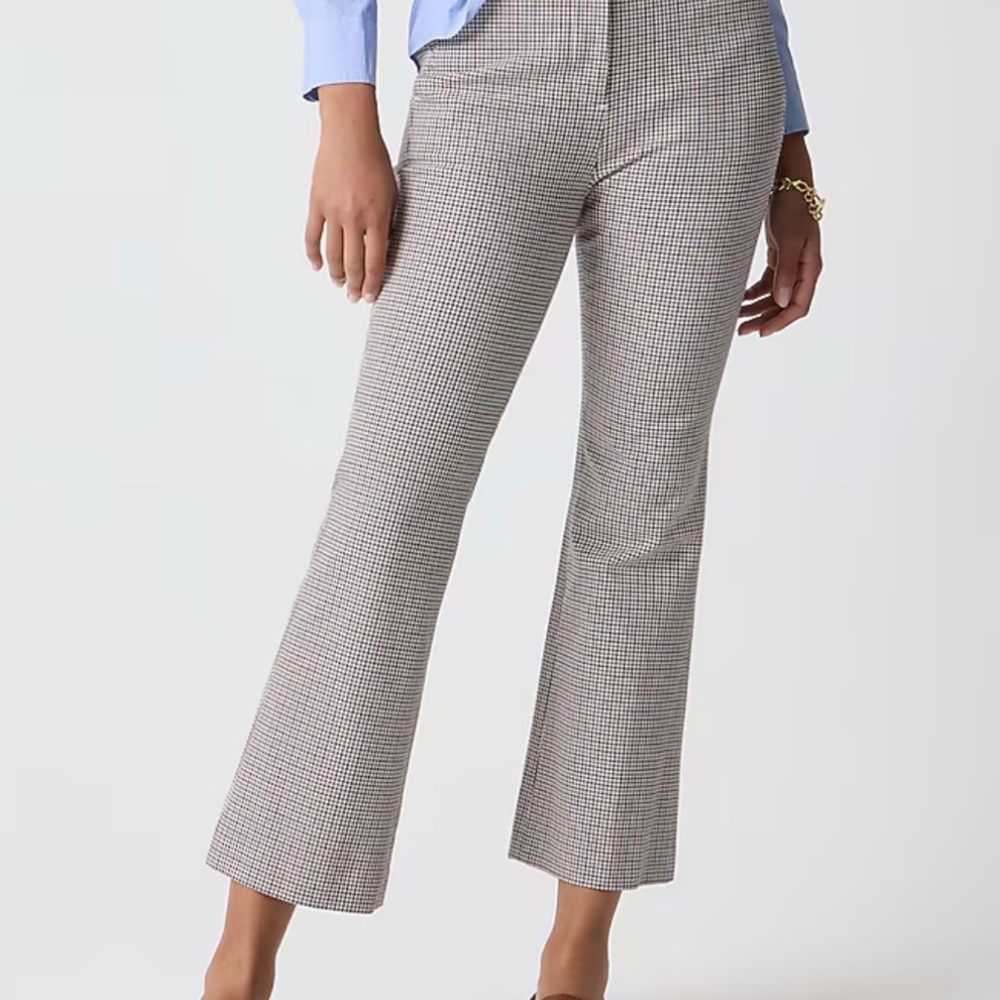 NWT J.Crew Kelsey Kick Out Flare Crop Pants – Houndstooth Check, Size 4